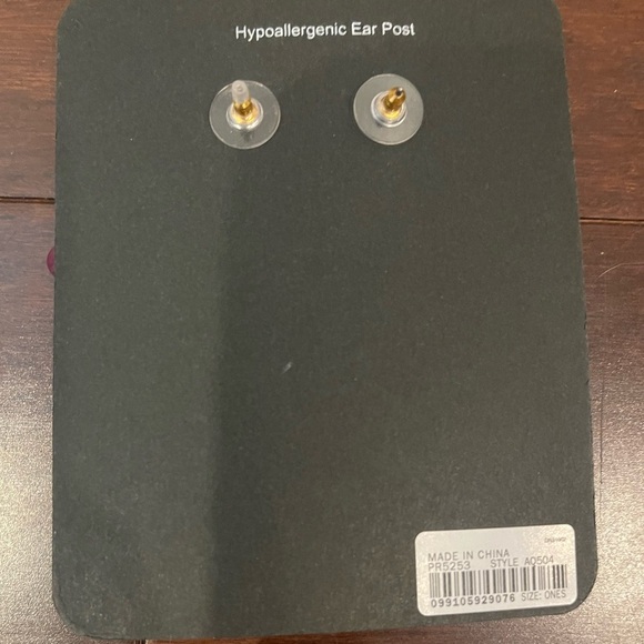 nwt J. Crew Pink and Purple beaded Statement Earrings - Picture 2 of 3